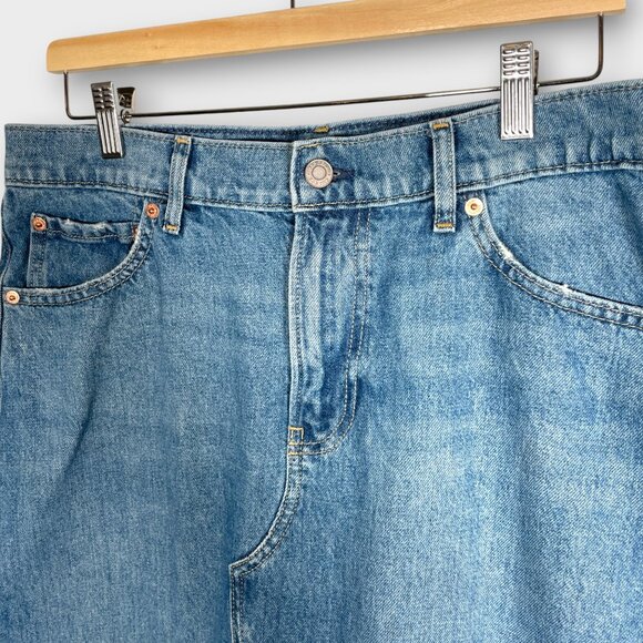 Gap Front Split Frayed Bottom Maxi Denim Skirt Women's 32 / 14 Blue Medium Wash - Picture 4 of 7